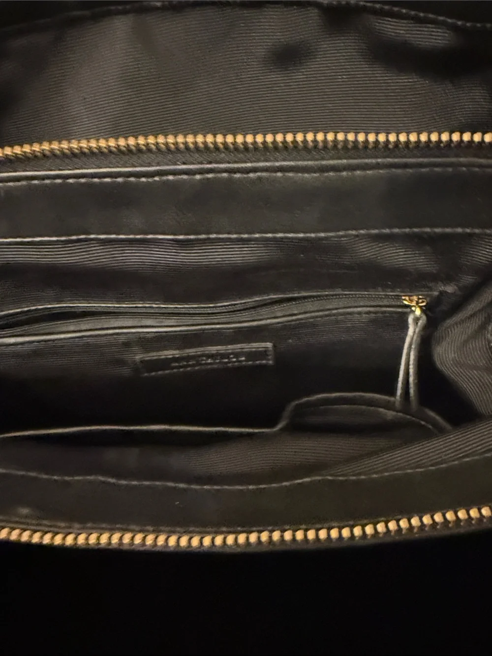 Vintage Ann Taylor Black Quilted Patent Shoulder Bag with Gold Chain Straps